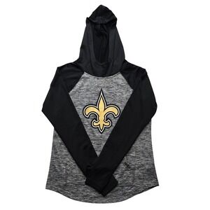 NFL Saints G-III 4Her Hoodie Gray Black Logo Womens‎ Small